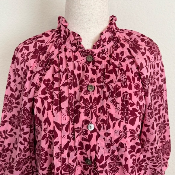 Banjanan Benita Pink‎ Floral Print Cotton Dress - Picture 6 of 16